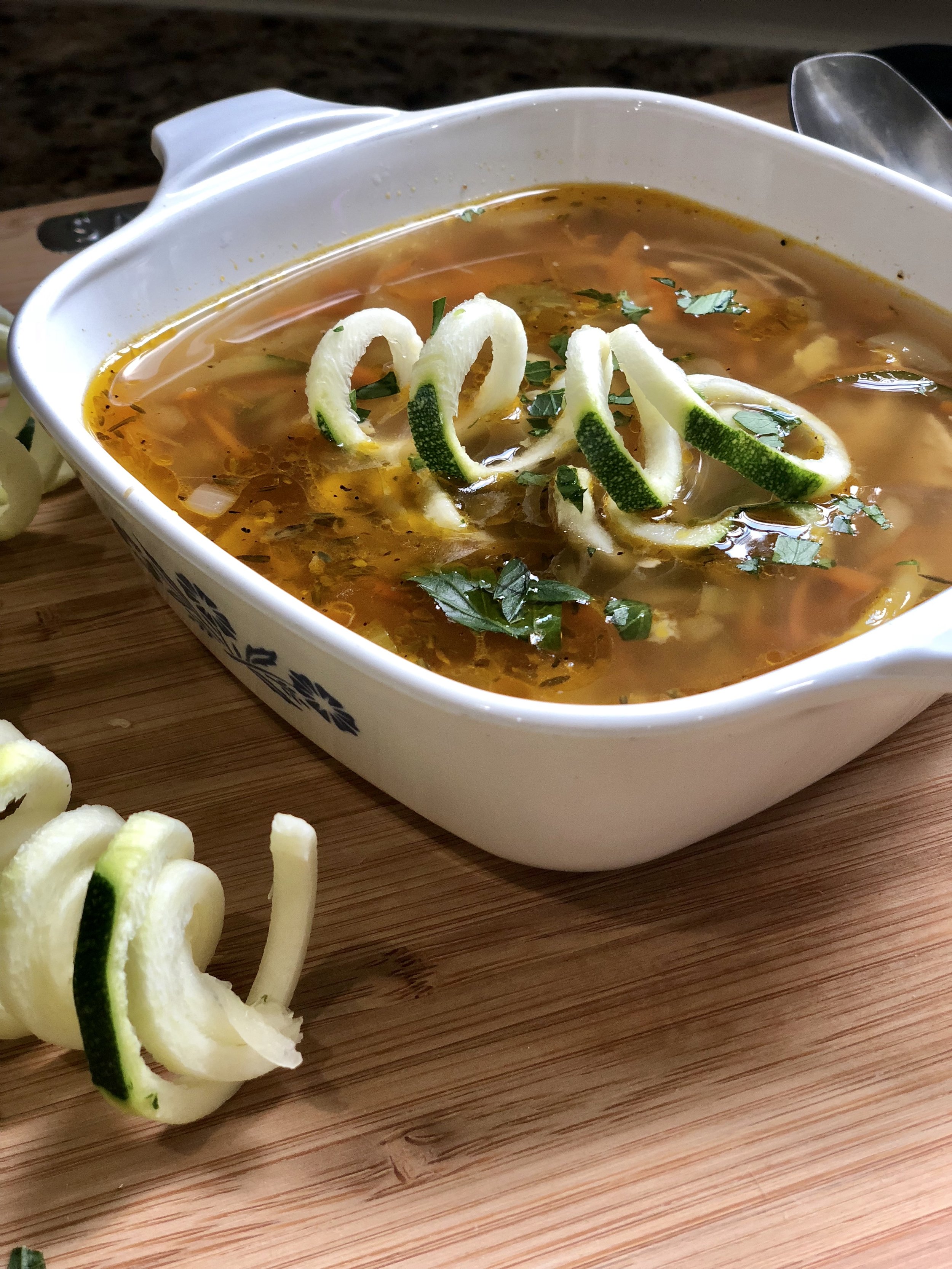 Zucchini noodle soup